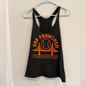San Francisco Giants Faded Black Tank Top with Orange Logo